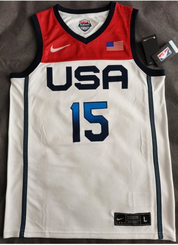 15 Booker 2020 Olympic USA Team jersey white